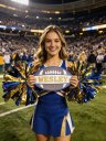 Personalized Football Cheer Pom Sign Custom Football Spirit Stick